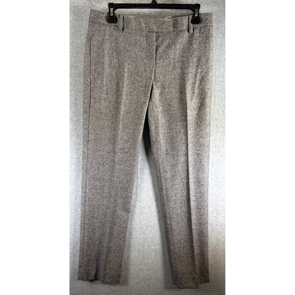 Theory Dress Pants Women's 8 Heathered Gray Wool Stretch Slash Pockets Business‎